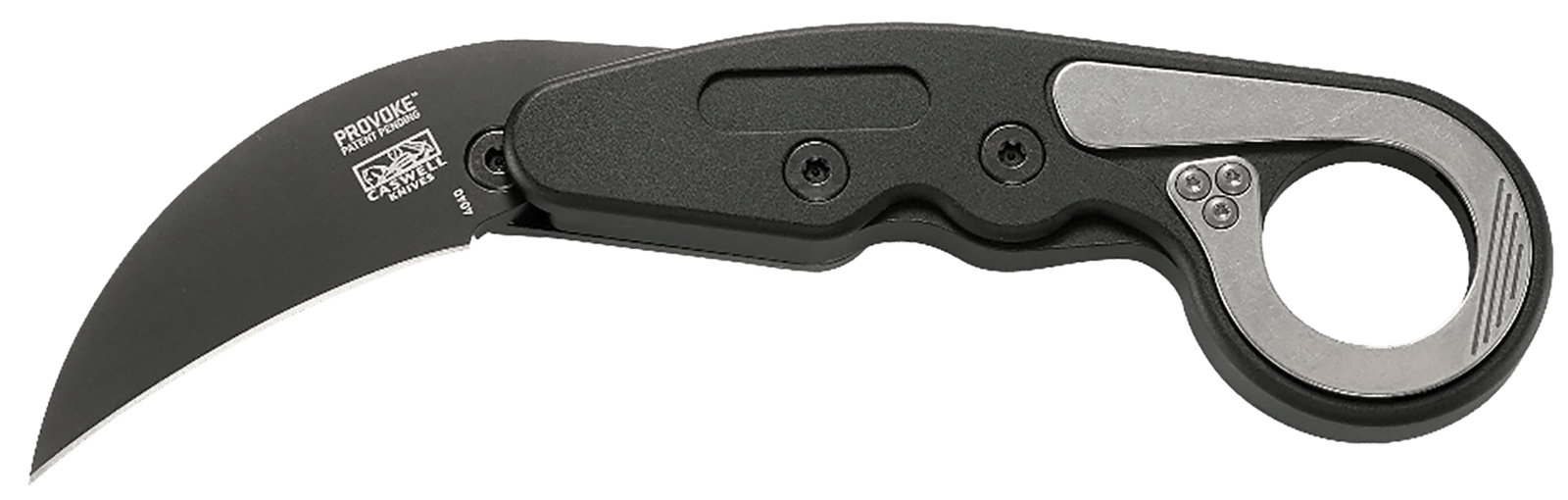 CRKT 4040 Provoke  2.41" Folding Hawkbill Plain Black TiN D2 Steel Blade/ Black Aluminum Handle Includes Pocket Clip