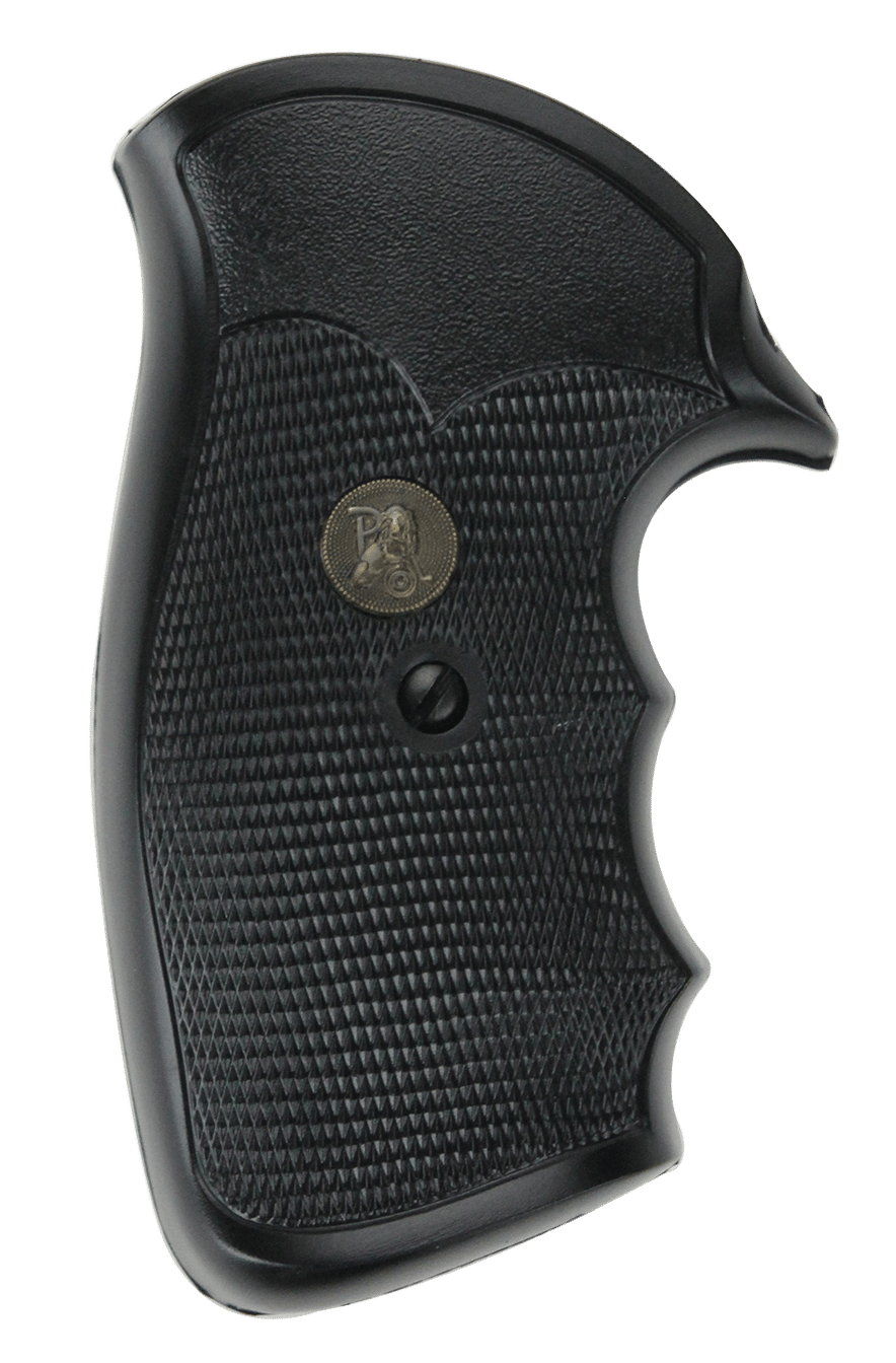 Pachmayr 03266 Gripper Grip Checkered Black Rubber with Finger Grooves for S&W K/L Frame with Round Butt