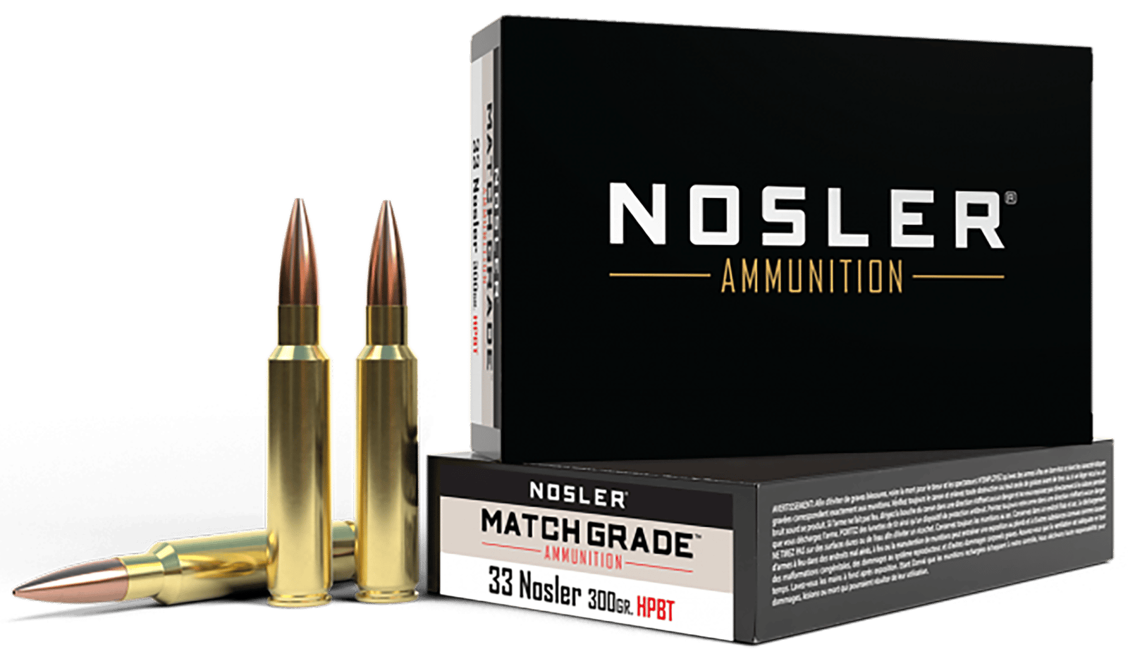 Nosler 60031 Match Grade  33Nosler 300gr Custom Competition Hollow Point Boat Tail 20 Per Box/10 Case