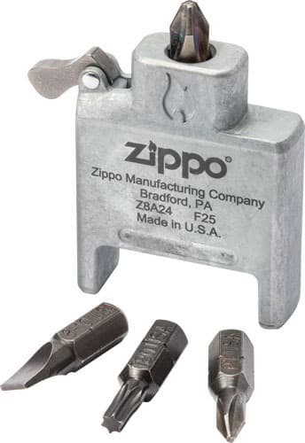 ZIPPO BIT SAFE SCREWDRIVER INSERT 3 BITS USA MADE