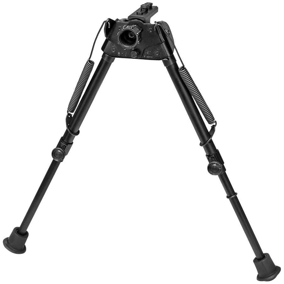 Harris Bipods S-L2M-LOK Swivel L M-LOK, 9-13", Black Steel/Aluminum, Self-Leveling Legs, Rubber Feet