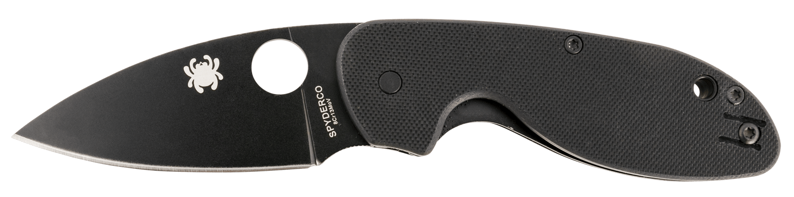 Spyderco C216GPBBK Efficient  2.98" Folding Plain Black DLC 8Cr13MoV SS Blade/Black Textured G10 Handle