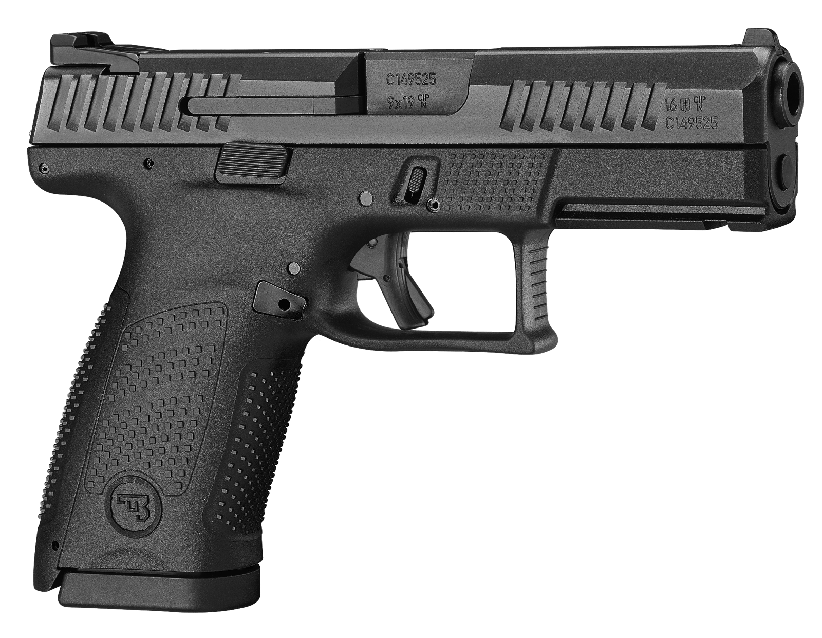 CZ-USA 91531 P-10 C  Compact Frame 9mm Luger 15+1 4.02" Black Stainless Steel Barrel, Black Nitride Serrated Steel Slide, Black Polymer Frame w/Picatinny Rail, Interchangeable Backstrap Grip