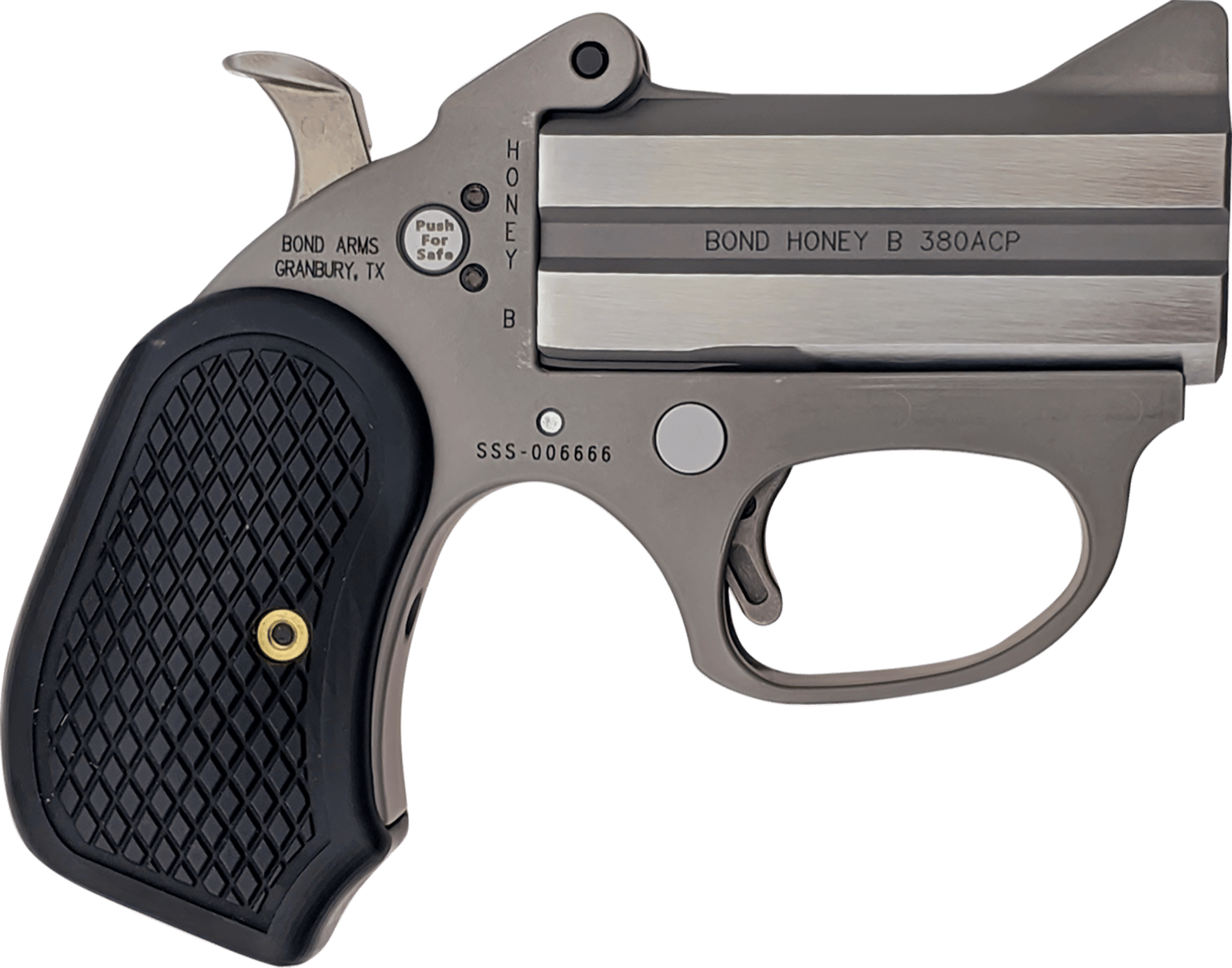 Bond Arms BAHB Honey B Stinger RS 9mm Luger 2rd Shot 3" Matte Stainless Steel Frame Black Extended B6 Resin Grips Right Hand