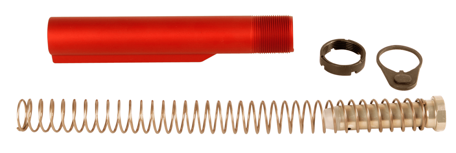LBE Unlimited MILBUFKTRED Mil-Spec Buffer Tube Kit  6 Position AR-15 Red