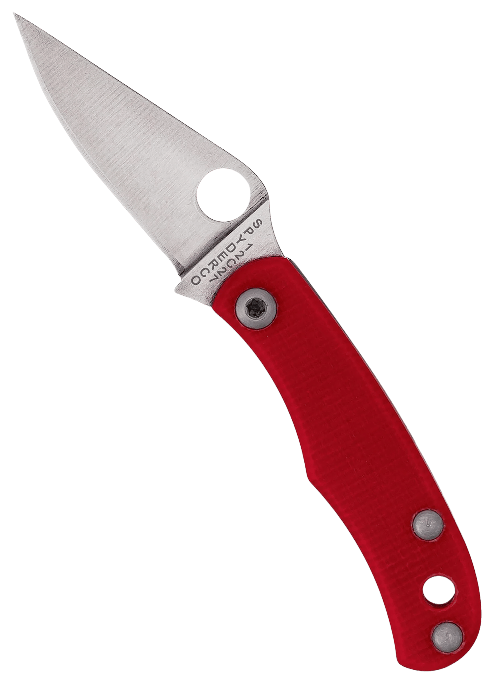 Spyderco C133GRDP Bug 1.27" Satin 12C27 Sandvik SS Blade, Red Textured G10 Handle