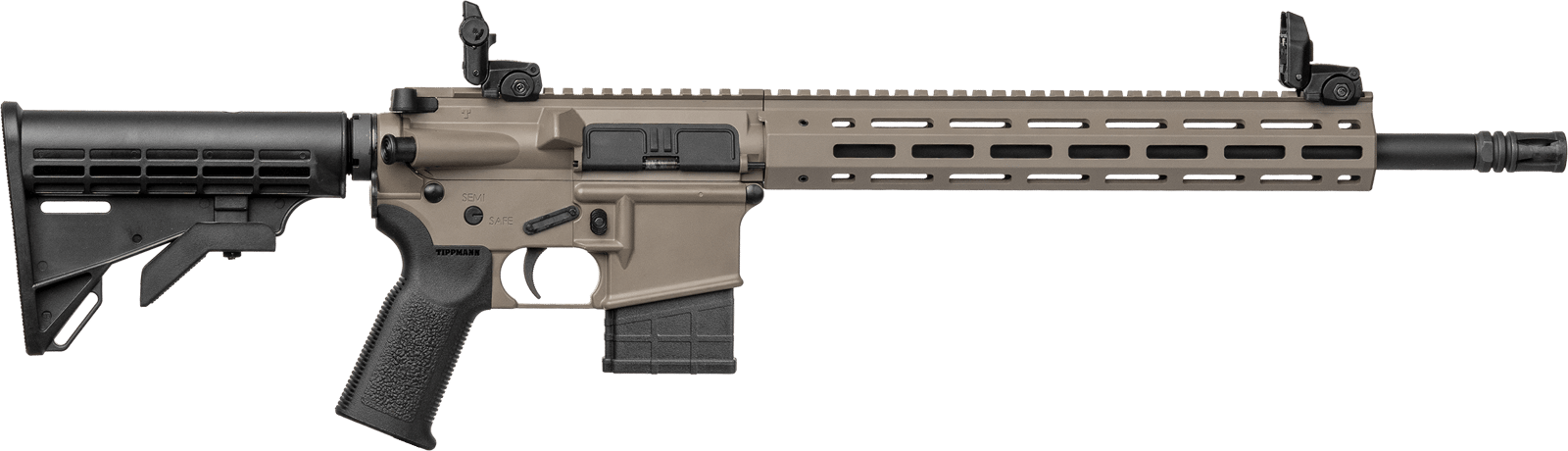 Tippmann Arms A101167 M4-22 Elite 22 LR 10+1 16" Black Parkerized Barrel, Flat Dark Earth DuraCote Aluminum Receiver w/Picatinny Rail, M-LOK Handguard, Black CAR15 Polymer Stock, Black Gen2 Grip, Righ