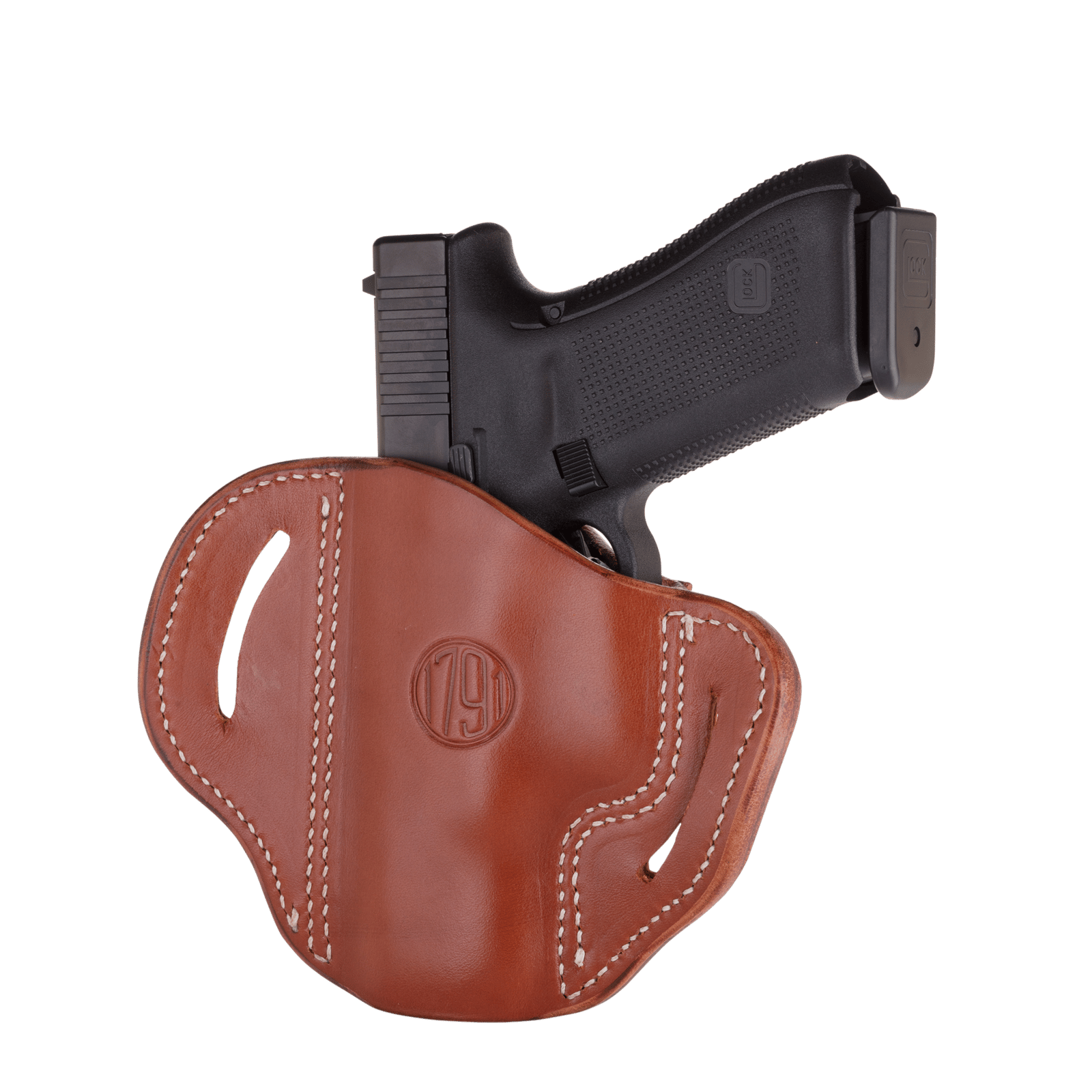 1791 Gunleather ORBH24CBRR BH2.4 Optic Ready OWB 2.4 Classic Brown Leather Belt Slide Fits Walther PPQ/Sig P320/Springfield XD-M Right Hand