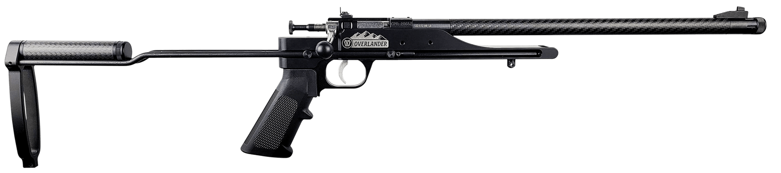 Keystone KSA2192 Precision 6061 Overlander Pack Rifle 22 WMR Single Shot 16.12" Carbon Fiber Threaded Barrel, Black Anodized Picatinny Rail Aluminum Receiver, Aluminum/Carbon Fiber Adjustable Skeleton