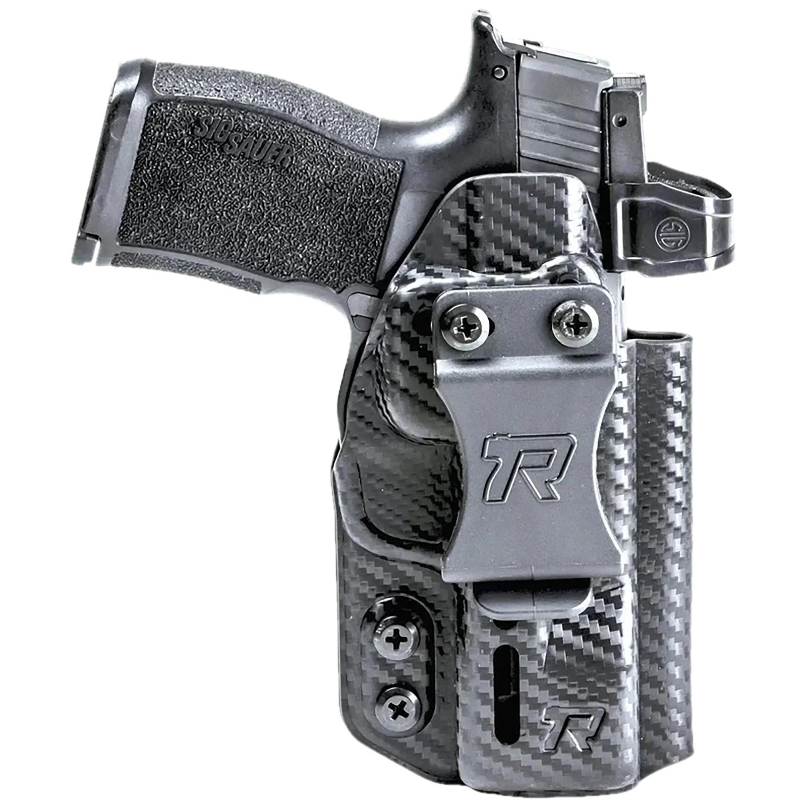 Rounded Gear RGDRUIDSIGP320CFAMBI Druid  IWB/OWB Black Carbon Fiber Kydex Fits Sig P320 Ambidextrous