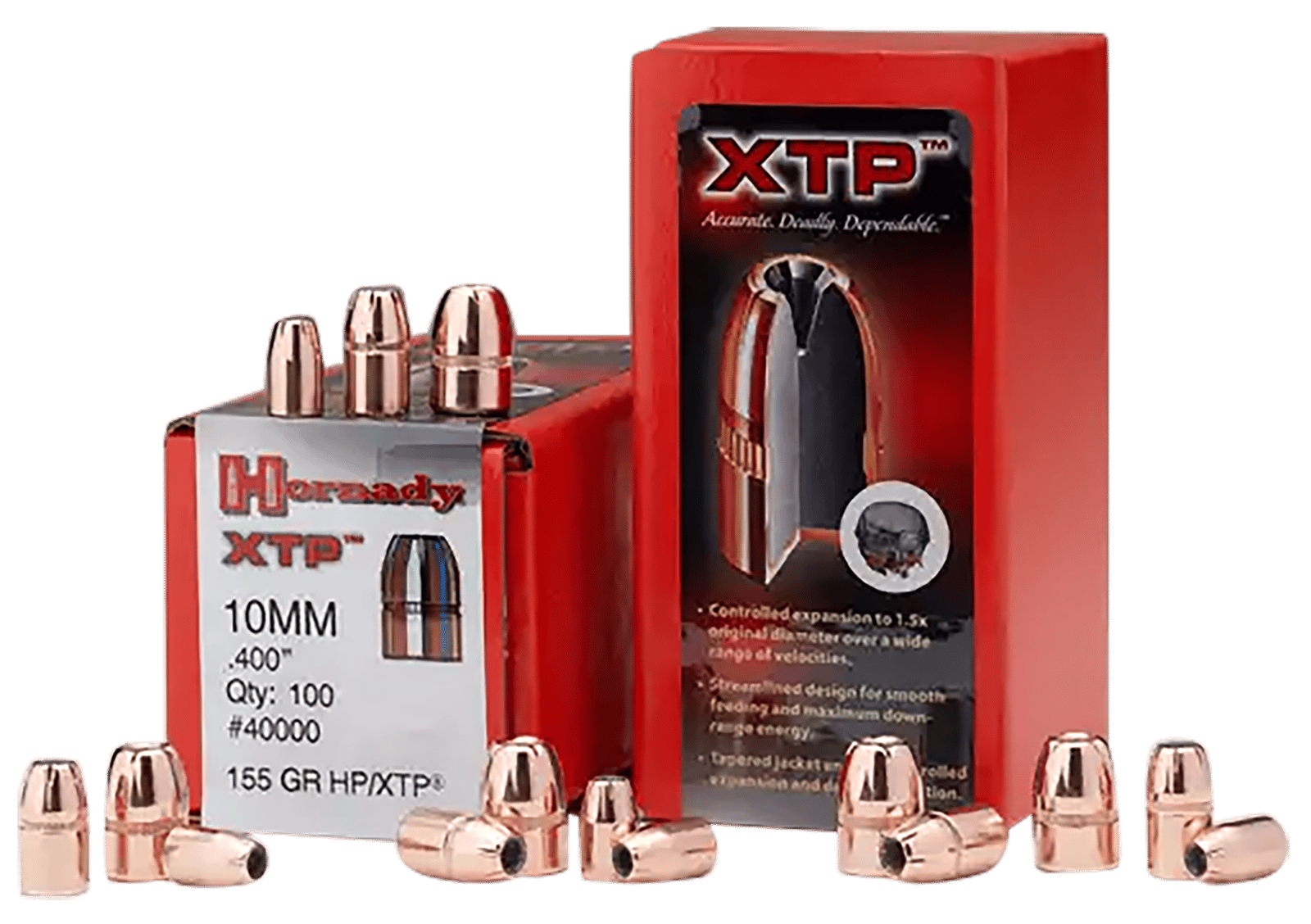 Hornady 40040 XTP  10mm Auto .400 180 gr Hollow Point 100 Per Box/ 15 Case