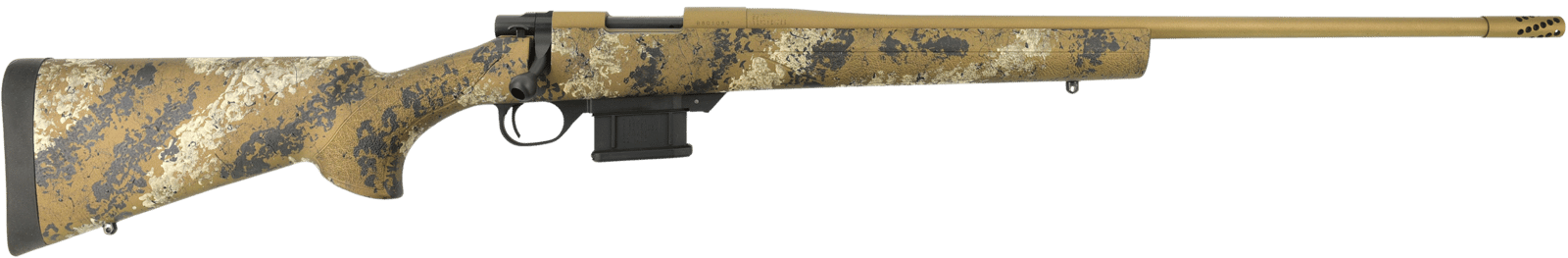 Howa HMFN6ARCSE 1500 Fence Line 6mm ARC 5+1 22" Flat Dark Earth Cerakote Threaded Barrel, Flat Dark Earth Cerakote Aluminum Drilled & Tapped Receiver, Scorched Earth Camo Fixed Synthetic Stock, Right