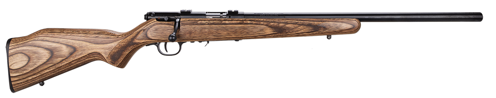 Savage Arms 96734 93R17 BV Full Size 17 HMR 5+1 21" Matte Black Heavy Barrel, Matte Black Drilled & Tapped Carbon Steel Receiver, Natural Brown Fixed Laminate Stock, Right Hand