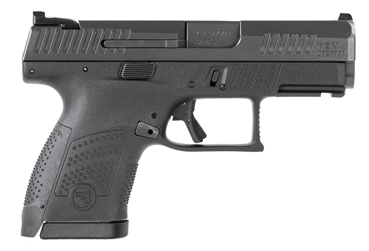 CZ-USA 01560 P-10 S 9mm Luger 3.50" 10+1 Overall Black Finish with Inside Railed Steel Slide, Interchangeable Backstrap Grip, Reversible Mag Release & Picatinny Rail