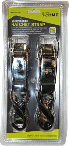 HME RATCHET STRAP 1"X8' CAMO STRAP 2PK