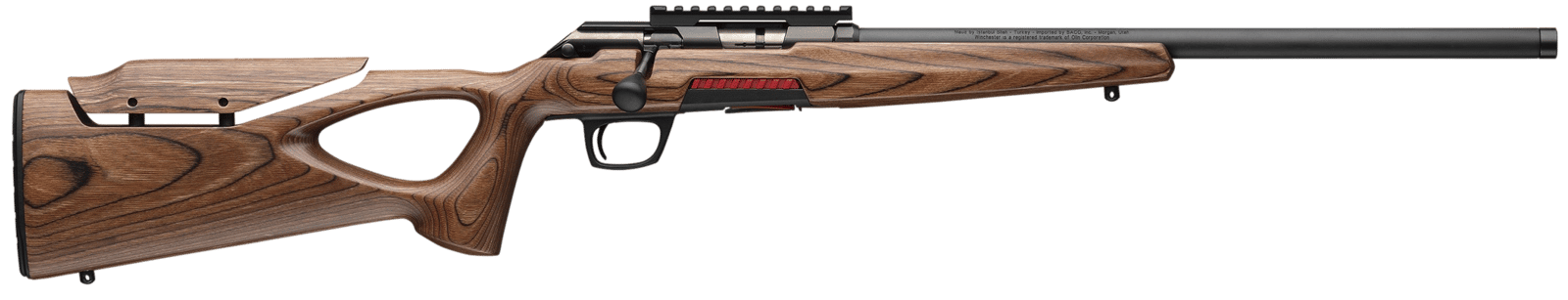 Winchester Repeating Arms 5252281003 Xpert Target 21 Sharp 10+1 18" Matte Black Threaded Bull Barrel, Matte Black Picatinny Rail Steel Receiver, Brown Adj Comb & LOP Thumbhole Laminate Stock