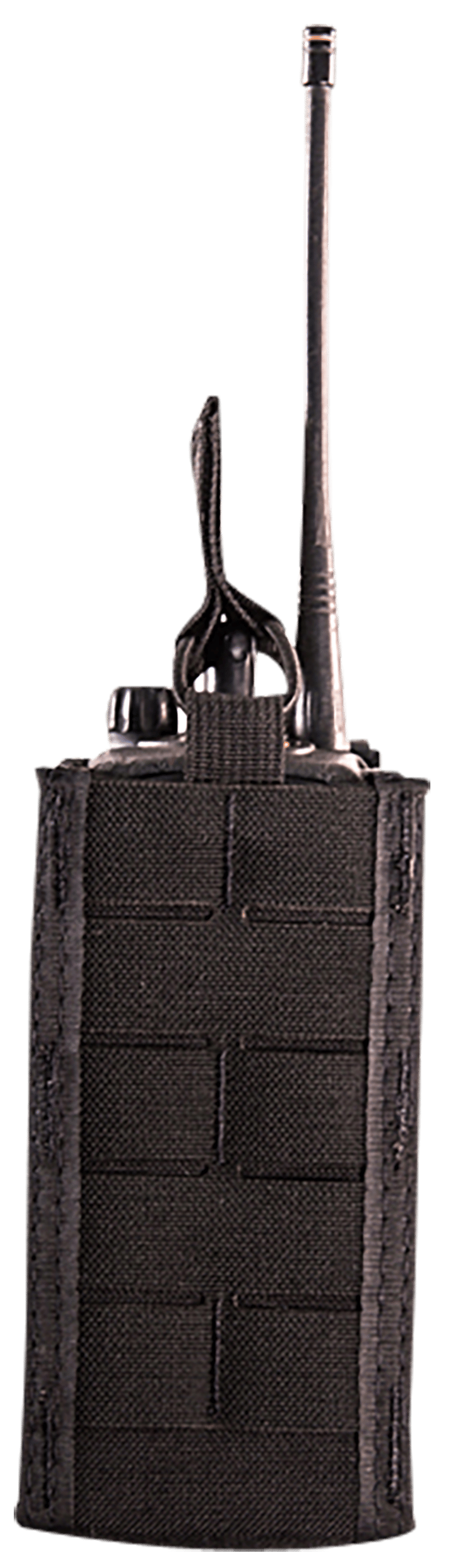 High Speed Gear 41RD00BK TACO Duty Radio Holder, Black Nylon with MOLLE Exterior & Bungee Pull Tongue, Fits MOLLE & 2" Belt