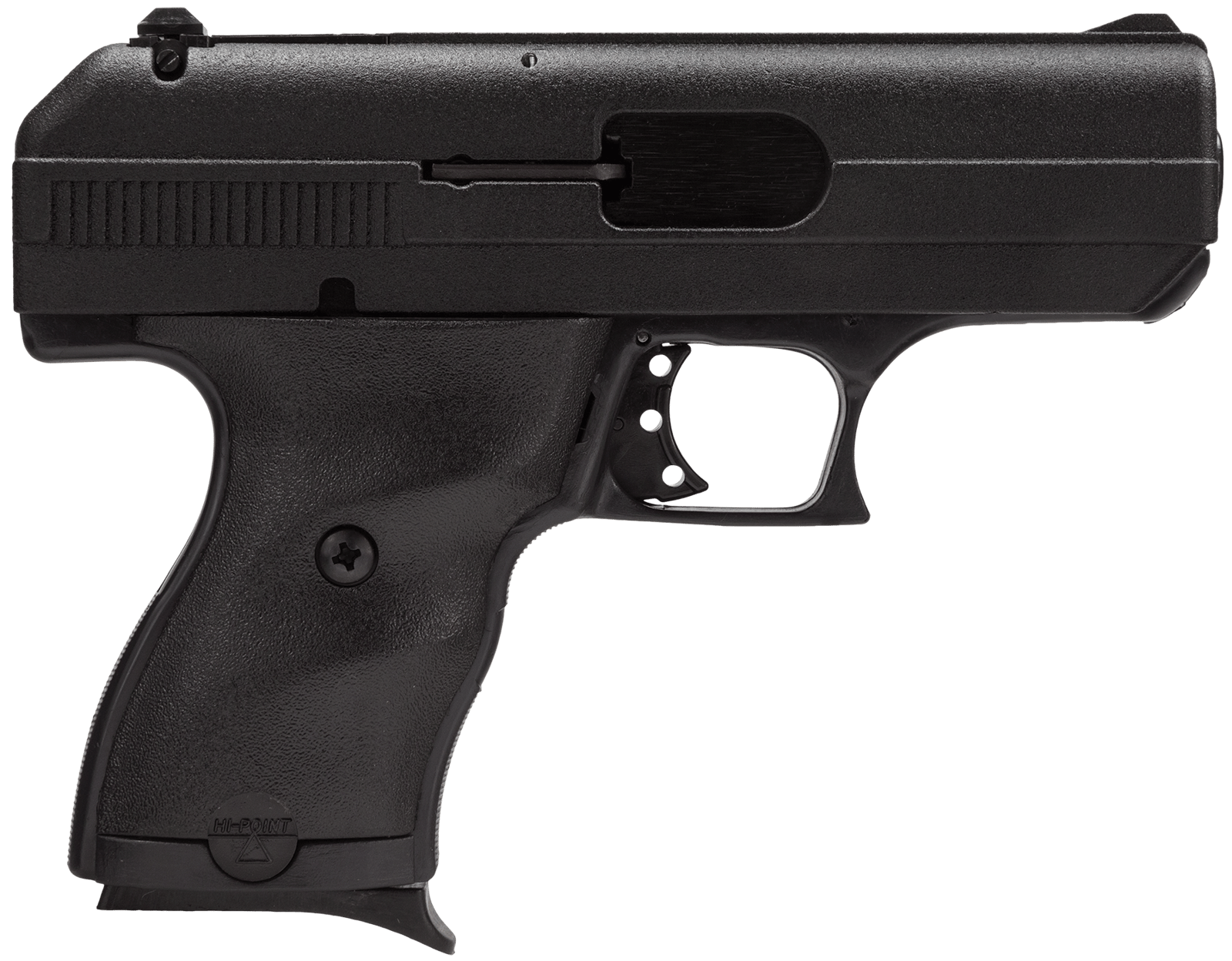 Hi-Point 916G C9  9mm Luger 8+1 3.50" Black Steel Barrel, Black Powder Coated Serrated Steel Slide, Black Polymer Frame, Black Plastic Grip, Galco Holster, Right Hand