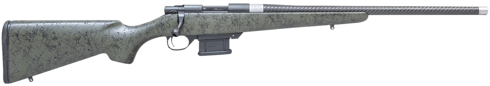 Howa HCE6ARCGRN 1500 Carbon Elevate 6mm ARC 20" Carbon Fiber Wrapped Threaded Barrel, Black Drilled & Tapped Steel Receiver, Fixed Stocky's OD Green w/Black Webbing Synthetic Stock, Right Hand