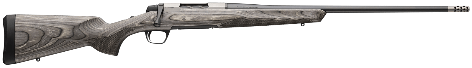 Browning 036092299 X-Bolt 2 Hunter Full Size 6.8 Western 3+1 24"  Matte Blued Threaded Sporter Barrel, Drilled & Tapped Stainless Steel Receiver, Fixed Gray Laminate Stock, Radial Muzzle Brake