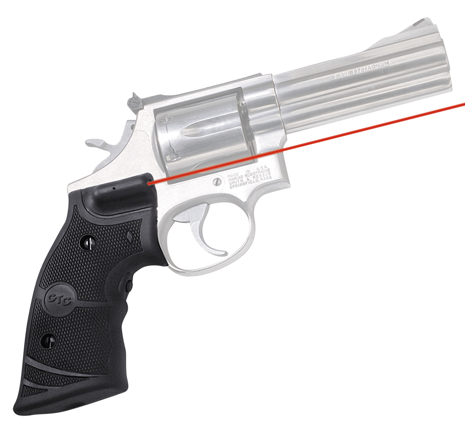 Crimson Trace 011290 Lasergrips  Fits S&W K & L Frames Round Butt, Red Laser 633nM Wavelength 5mW Output, Black Polymer