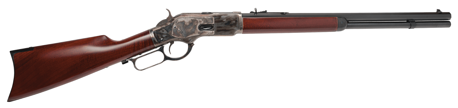 Cimarron CA281 1873 Short Full Size 45 Colt (Long Colt) 10+1 20" Blued Octagon Barrel, Color Case Hardened Stainless Steel Receiver, Walnut Fixed Stock, Right Hand