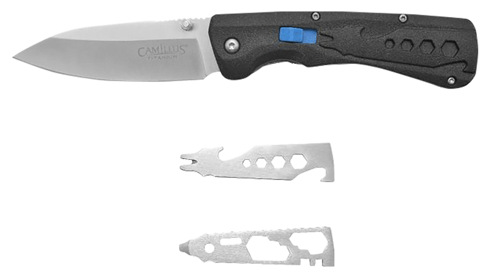 Camillus 19368 Inject  3.25" Folding Drop Point Silver Carbonitride Titanium D2 Steel Blade, Black Textured Carbon Fiber Handle