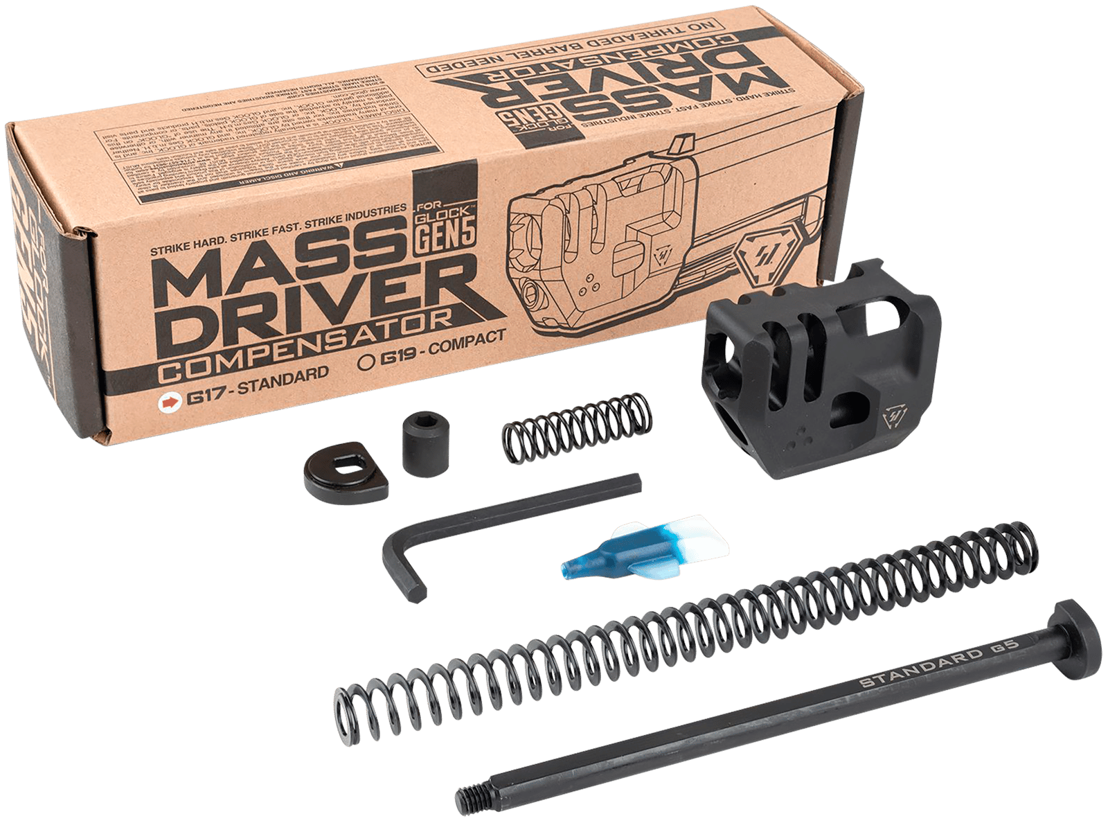 Strike Industries G5MDCOMPS Mass Driver Compensator Black for Glock 17 Gen 5