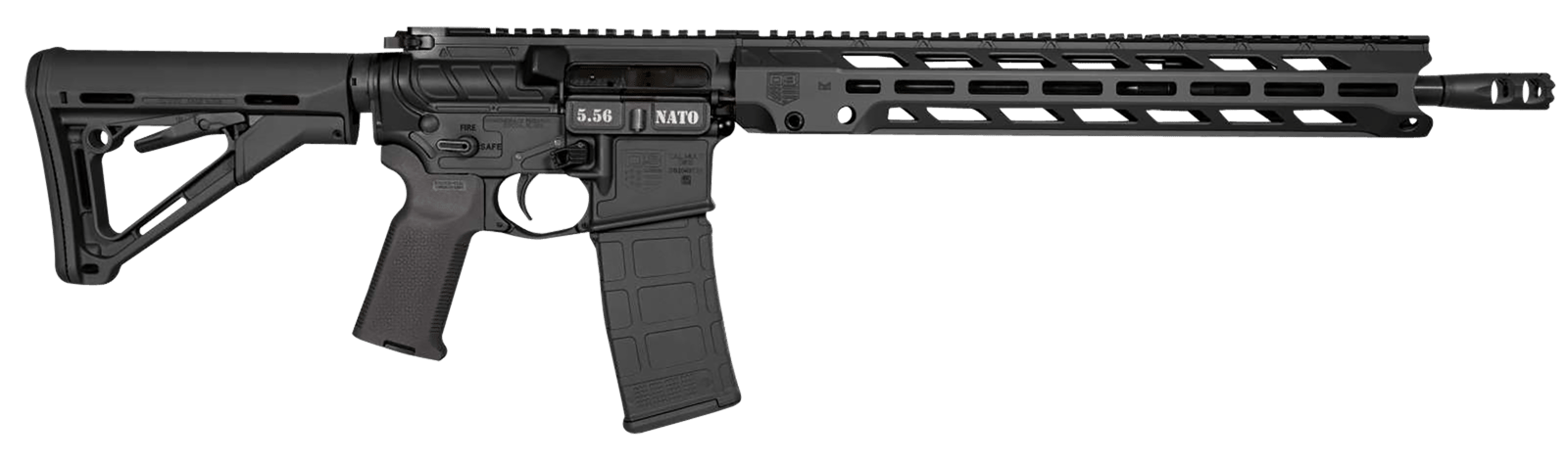 Diamondback DB1784K001 DB15  5.56x45mm NATO 30+1 16", Black, 15" M-Lok Anti-Rotation Handguard, Magpul CTR Stock & K2 Grip, Obsidian Muzzle Brake, Ambi Safety