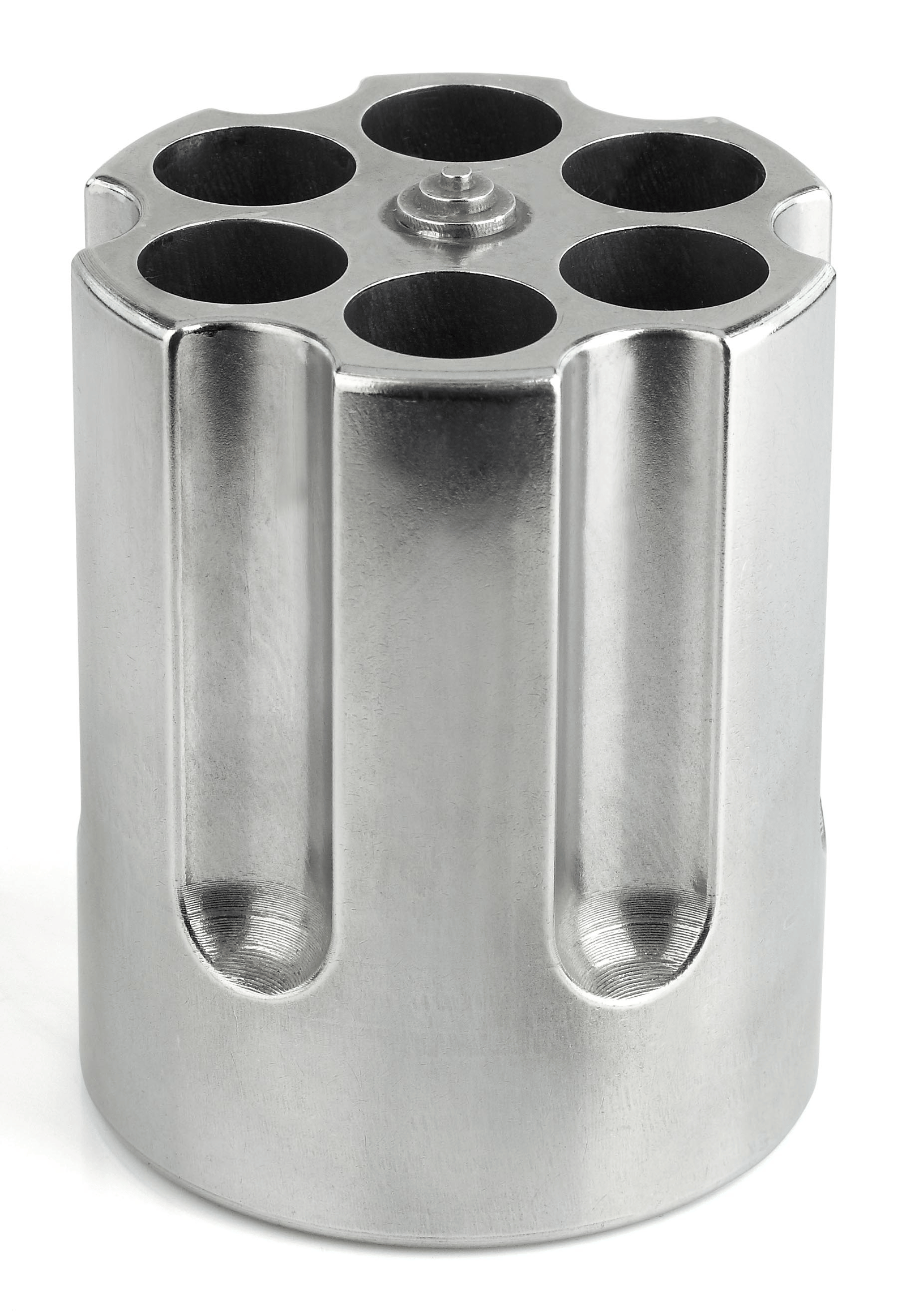 Caliber Gourmet CBG1007 Caliber Gourmet Cylinder Pen Holder Silver Aluminum 3.25" x 2.75" Pistol Cylinder