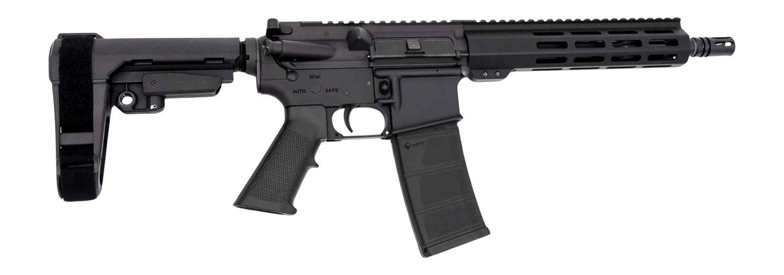 Andro Corp Industries 556103HB ACI-15 Halo 5.56 NATO 30+1 10.30" Black Nitride Threaded Barrel, Black Anodized Aluminum Receiver w/Picatinny Rail, M-LOK Handguard, Black Polymer SBA3 Pistol Brace, A2