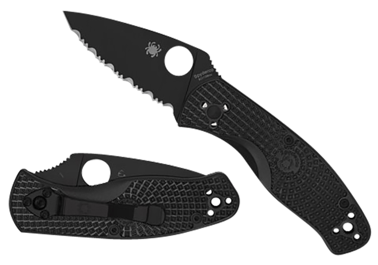 Spyderco C136PBBK Persistence Lightweight 2.75" Folding Plain Black Oxide 8Cr13MoV SS Blade/Black Bi-Directional Texturing FRN Handle Includes Pocket Clip