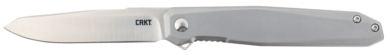 CRKT K230XXP Facet  3.37" Folding Sheepsfoot Plain Satin D2 Steel Blade/ Stainless Steel Handle Includes Pocket Clip
