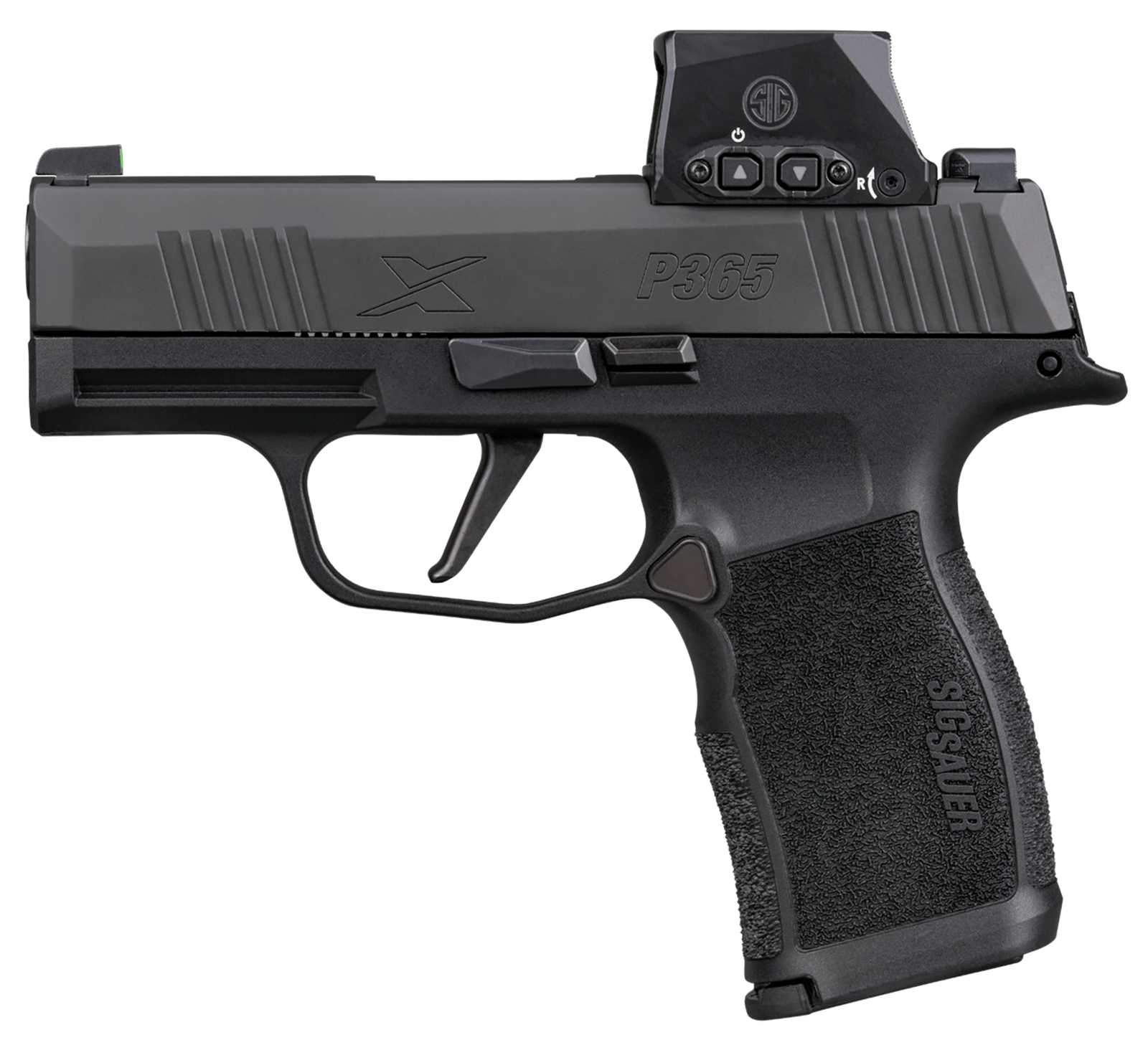 Sig Sauer 365X9BXR3RXSL P365X w/Romeo-X Sig Loc 9mm Luger 12+1 3.10" Black Barrel, Black Nitron Stainless Steel Serrated w/Optic Slide, Black Polymer Frame w/Accessory Rail, Sig ROMEO-X SIG-LOC