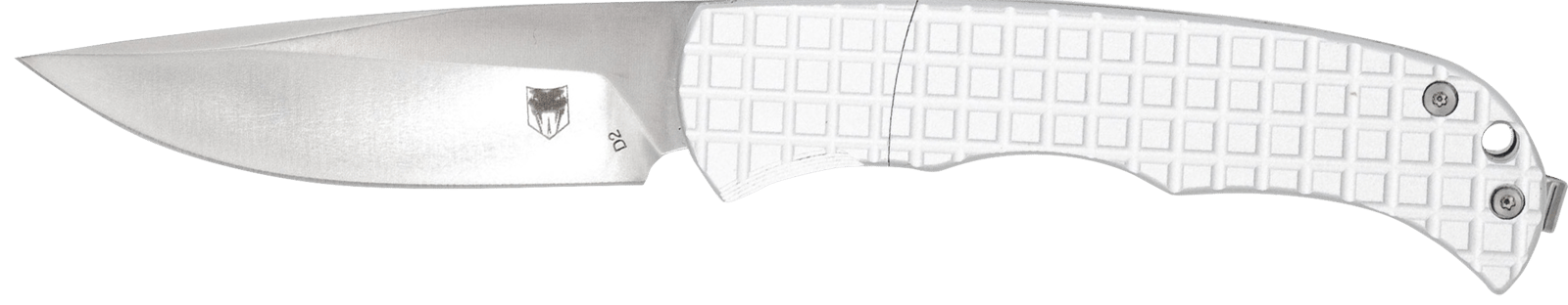 CobraTec Knives CTCLNHRSIL Cyclone Hidden Release 3" OTF Plain Satin D2 Steel Blade, 4" White Aluminum Handle