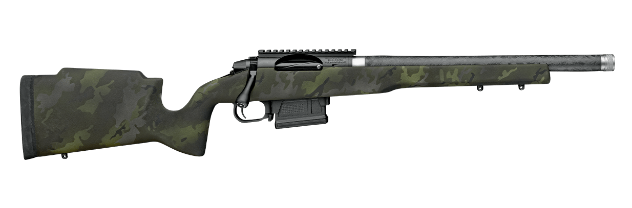 Proof Research 151082 Elevation MTR 2.0 223 Rem 4+1 16.50" Carbon Fiber Match Grade Threaded Barrel, Black Receiver w/Picatinny Rail, Midnight Camo Proof Fixed Carbon Fiber Stock, Right Hand