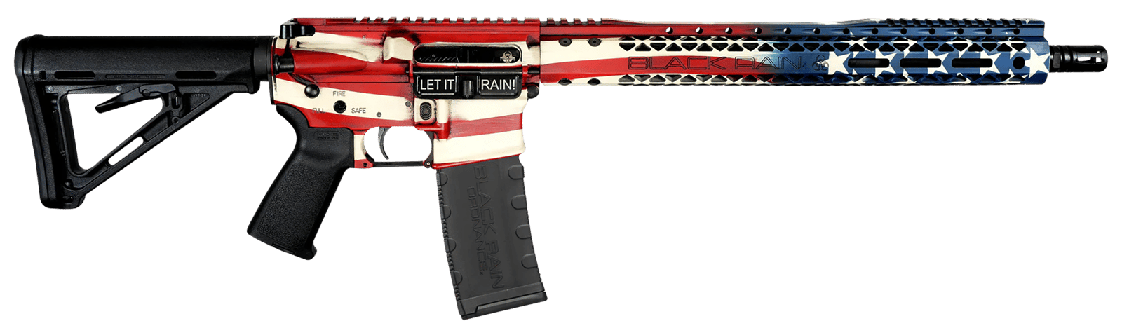 Black Rain Ordnance BROPATAMERICA Spec 15+ Patriot 5.56x45mm NATO 30+1 16", American Flag, 15" Slim M-LOK, Magpul Grip/Carbine Stock