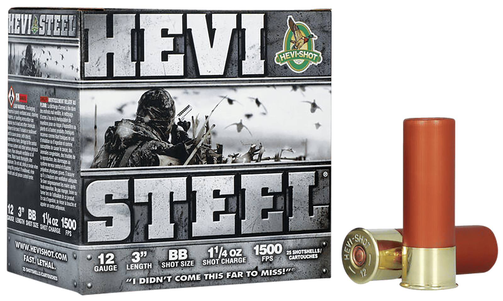 HEVI-Shot HS60088 HEVI-Steel  12Gauge 3" 1 1/4oz BBShot 25 Per Box/10 Case