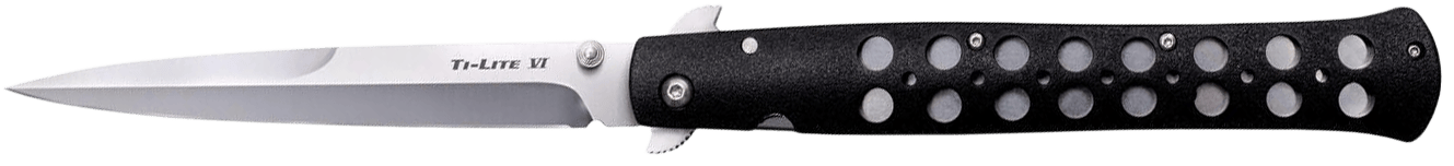 Cold Steel CS26SXP Ti-Lite  6" Folding Spear Point Plain AUS-8A SS Blade/Black Zy-Ex Handle Includes Pocket Clip
