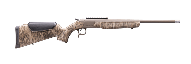 CVA CR4918MOBL Scout Spur 410 Gauge 1rd Patriot Brown Cerakote Steel barrel & Receiver w/Picatinny Rail,  Mossy Oak Bottomland Synthetic Stock