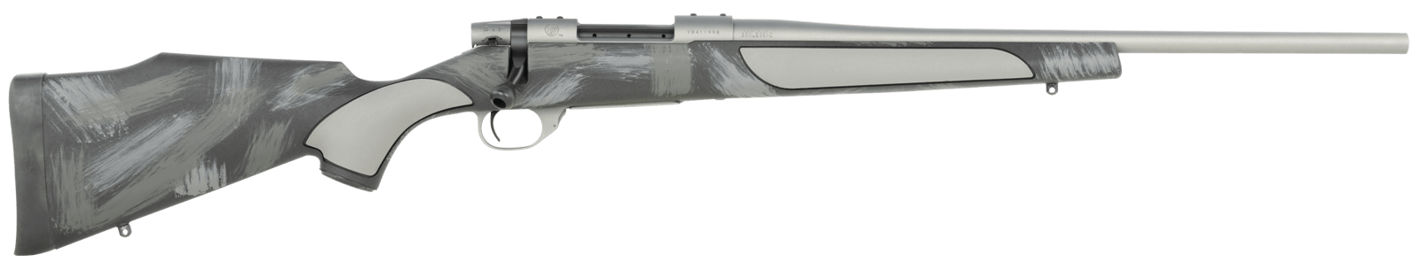 Weatherby VC38350NR0O Vanguard Shadow 350 Legend 5+1 20" Carbon Gray Cerakote #2 Standard Barrel, Carbon Gray Cerakote Steel Drilled & Tapped Receiver, Black w/Gray & White Accents Monte Carlo Stock