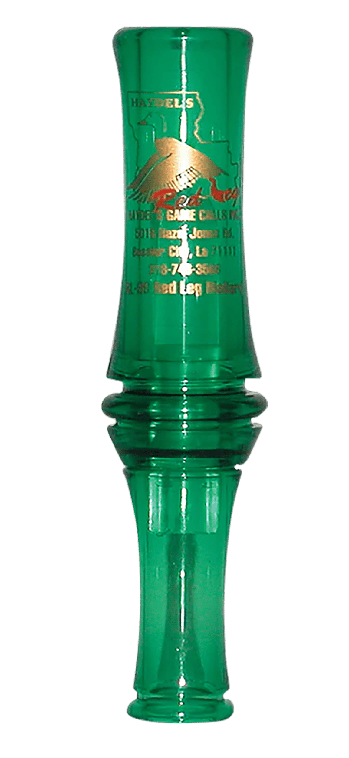 Haydel's Game Calls RL99 "Redleg" Mallard  Open Call Double Reed Mallard Sounds Attracts Ducks Green Plastic