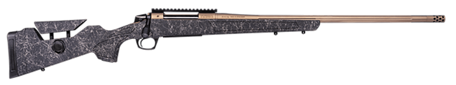 CVA CR3961F Cascade Long Range Hunter Full Size 300 Win Mag 24" Smoked Bronze Cerakote Steel Threaded Barrel, Black w/Smoked Bronze Web Synthetic Stock