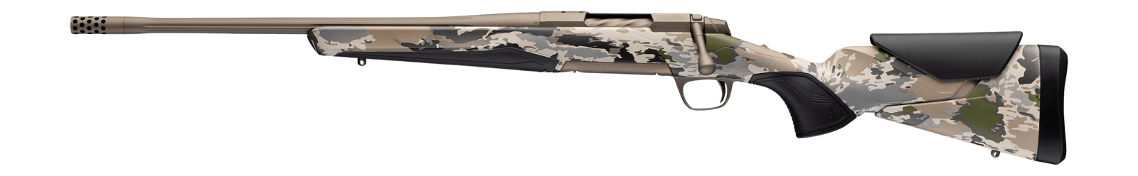 Browning 036124218 X-Bolt 2 Speed SPR Full Size 308 Win 4+1 18" Smoked Bronze Cerakote Fluted Threaded Barrel, Steel  Drilled & Tapped Receiver, Ovix Camo w/Black Overmold Adj Comb & LOP Synthetic Sto