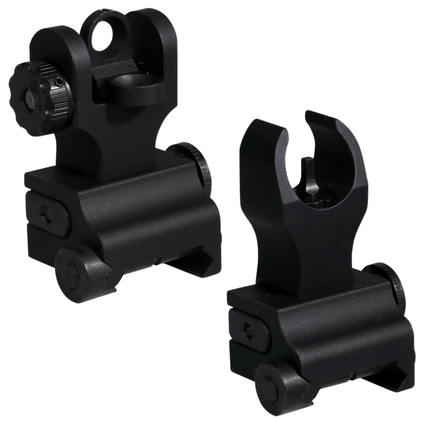 Samson QFHKA2PKG Quick Flip Folding Sights Front(HK) & Rear (A2)  Black Anodized for AR-15
