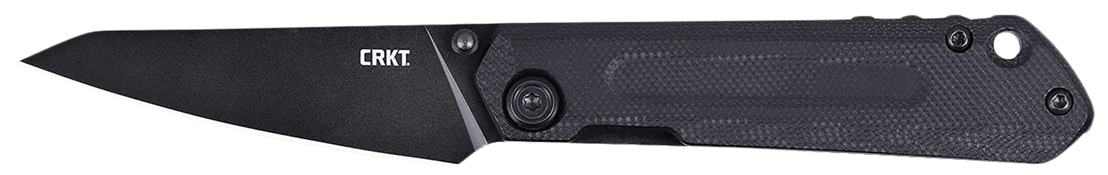 CRKT 2670 Straight  EDC Compact 2.60" Folding Wharncliffe Plain Black Oxide D2 Steel Blade, Black G10 Handle