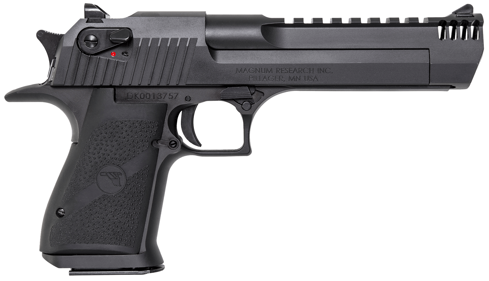 Magnum Research DE357IMB Desert Eagle Mark XIX 357 Mag 6" with Muzzle Brake 9+1 Matte Black Carbon Steel Frame & Slide Black Rubber Grip