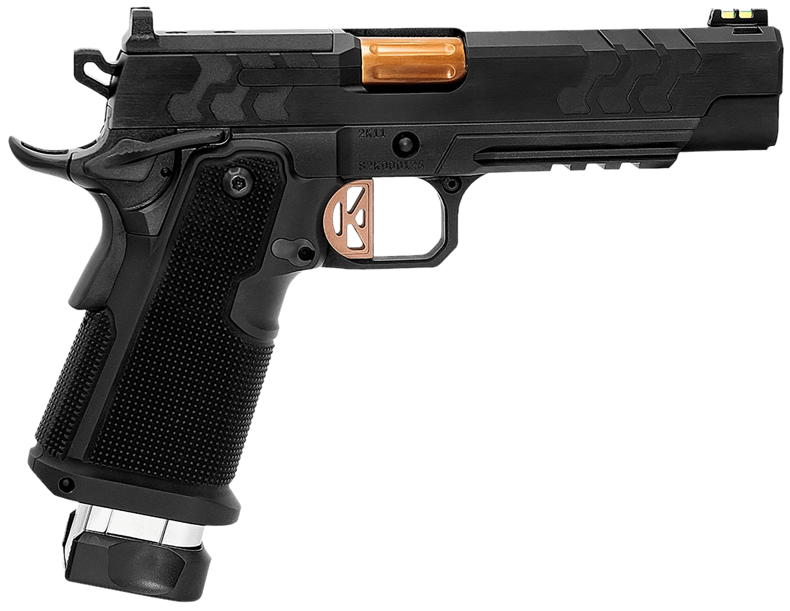 Kimber Mfg.,inc 3500050 2K11 (OR)  45 ACP 17+1 5" High Polished w/ Coyote PVD, Brush Polish Flats w/ DLC Coating Stainless Steel Slide Aluminum Grip