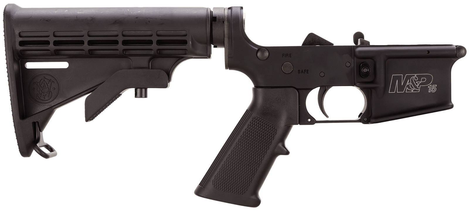 Smith & Wesson 812002 Assembled Lower Receiver  5.56x45mm NATO 7075-T6 Aluminum Black Receiver, Black Synthetic Collapsible Stock Pistol Grip for S&W M&P15