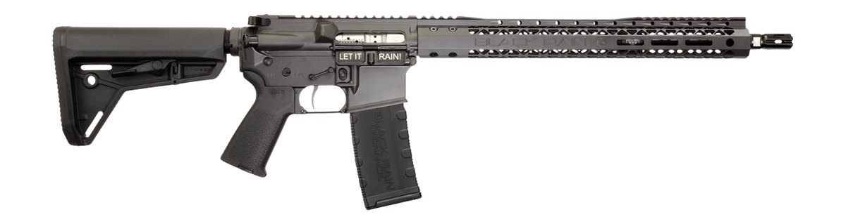 Black Rain Ordnance SSP300BLKSMK SSP 300 Blackout 30+1 16" Black Nitride Threaded Barrel, Smoke Cerakote Aluminum Receiver w/Picatinny Rail, Magpul MOE SL Black Polymer Stock, Black Magpul Grip